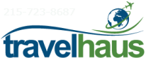 travelhaus logo The travelhaus logo has a globe and an airplane on it.