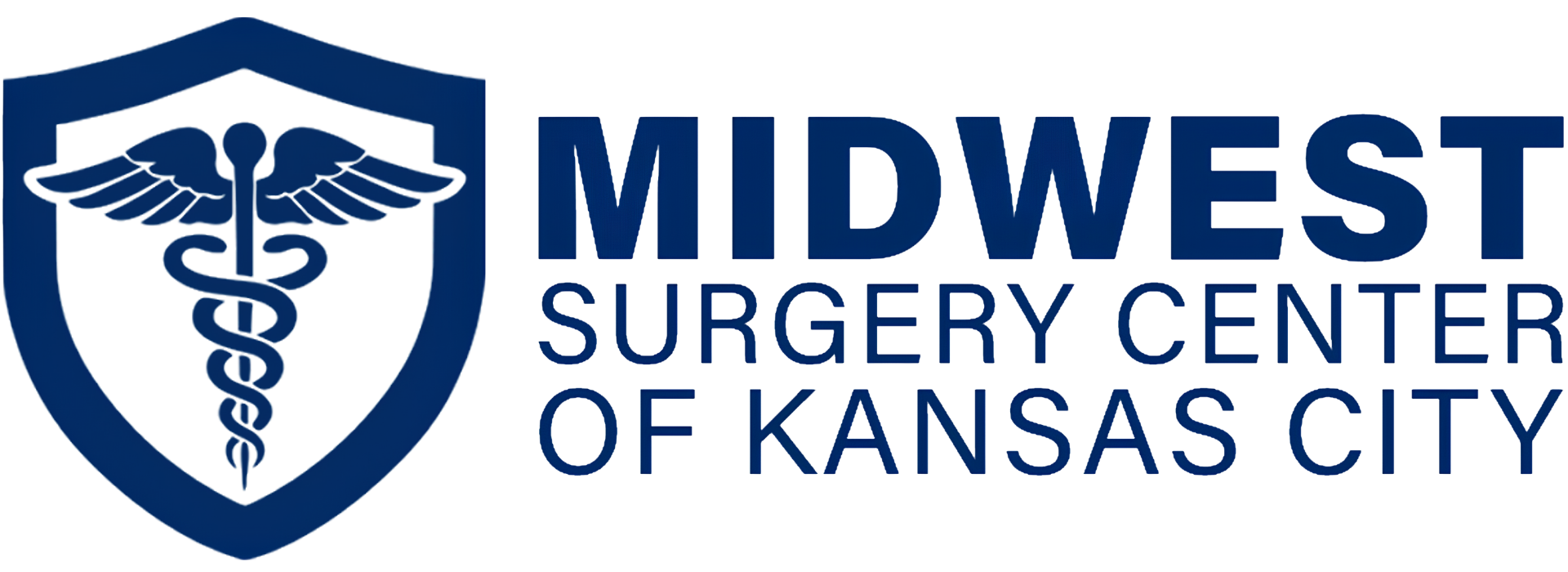 Midwest Surgery Center of Kansas City logo with blue medical emblem and navy text