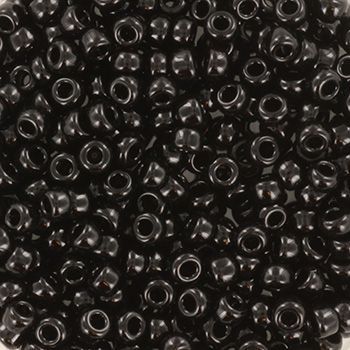 Miyuki-Saatperlen 8/0, undurchsichtig, schwarz