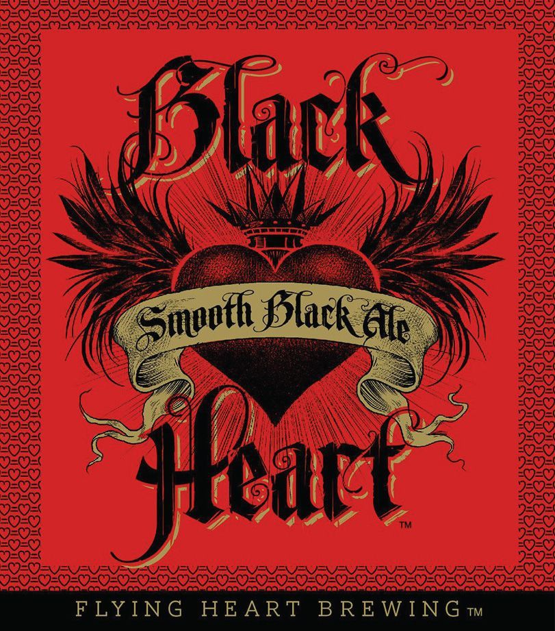 Flying heart brewing black heart smooth black ale