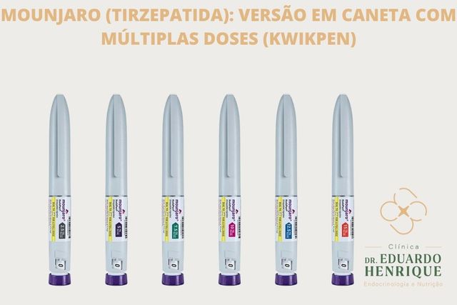 Entenda as diferentes apresentações do Mounjaro: caneta de dose única, caneta de múltiplas doses (KwikPen) e frasco de vidro