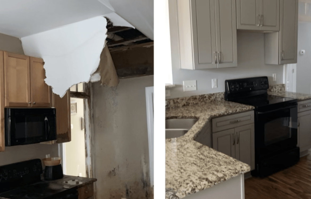 water damage restoration raleigh nc worker inspecting