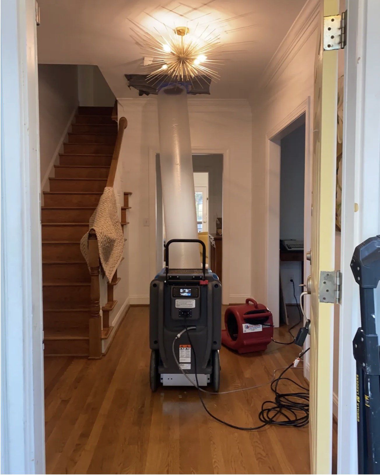 drying out ceiling water damage restoration chapel hill nc