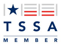 A tssa member logo with a star in the middle.