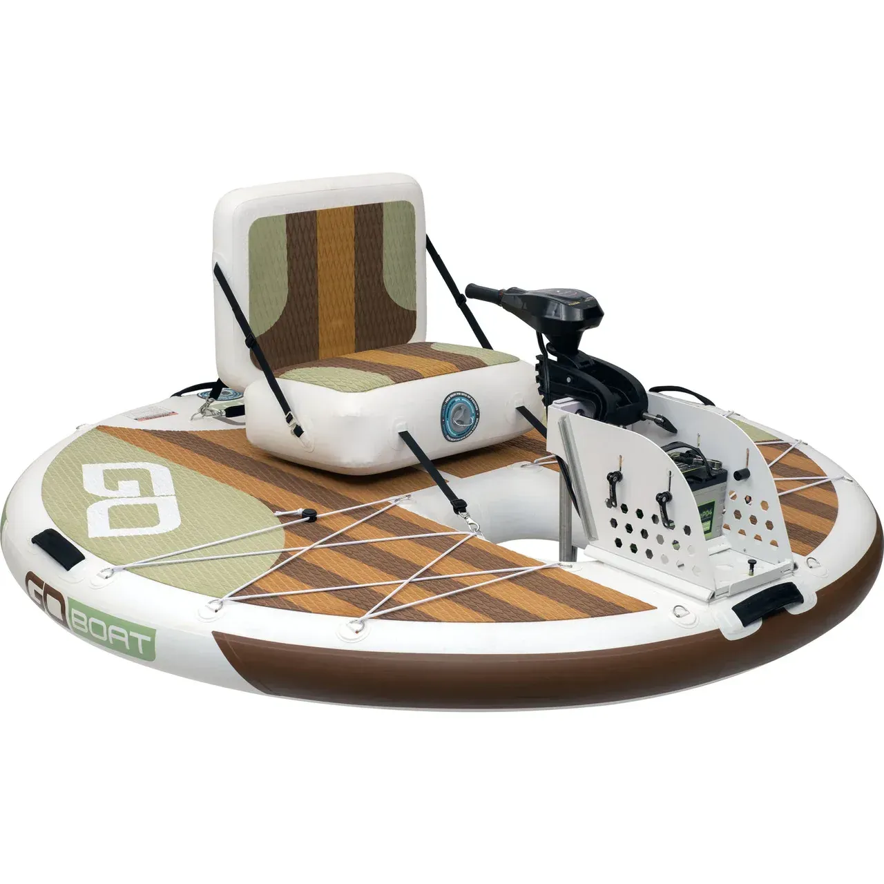 An inflatable boat with the number 9 on it