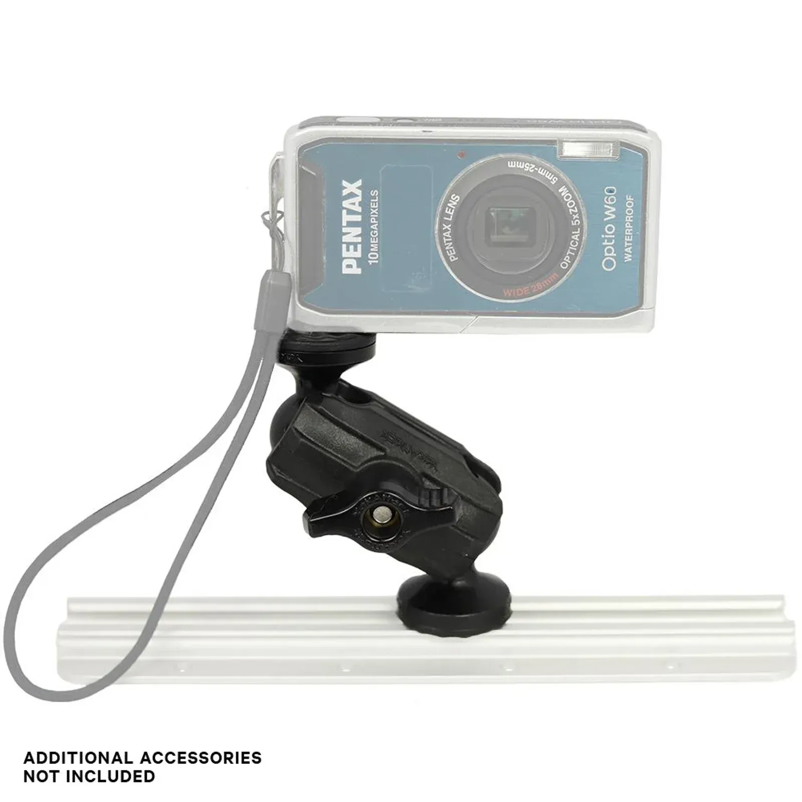 A pentax camera is attached to a ram mount.