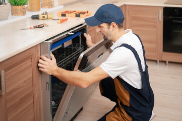 HVAC service ad with repair icon and logos for Carrier, Trane, Lennox, Ruud, Goodman, Maytag, Whirlpool, KitchenAid, LG