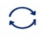 Stylized red and blue letter A logo on a white background