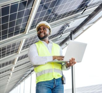 A Solar Panel Energy Technician