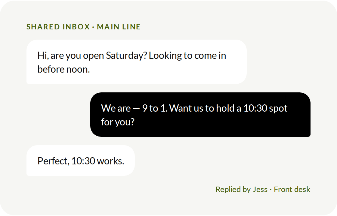 SHARED INBOX · MAIN LINE