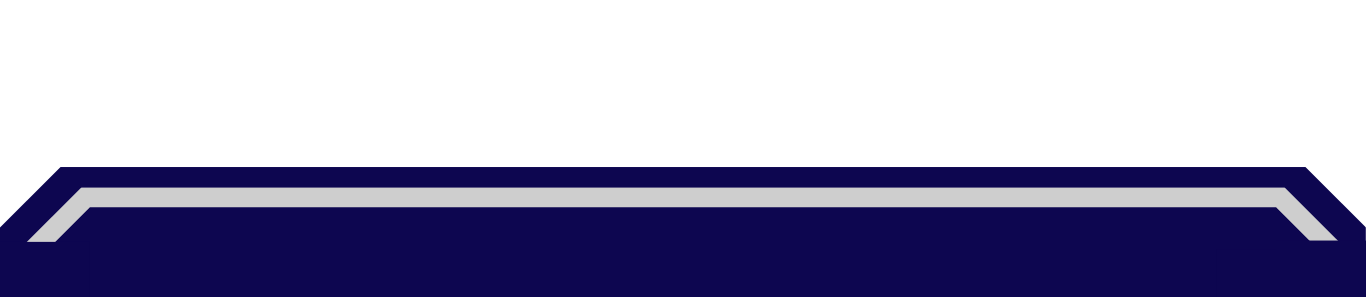 A blue table with a white border on a white background.
