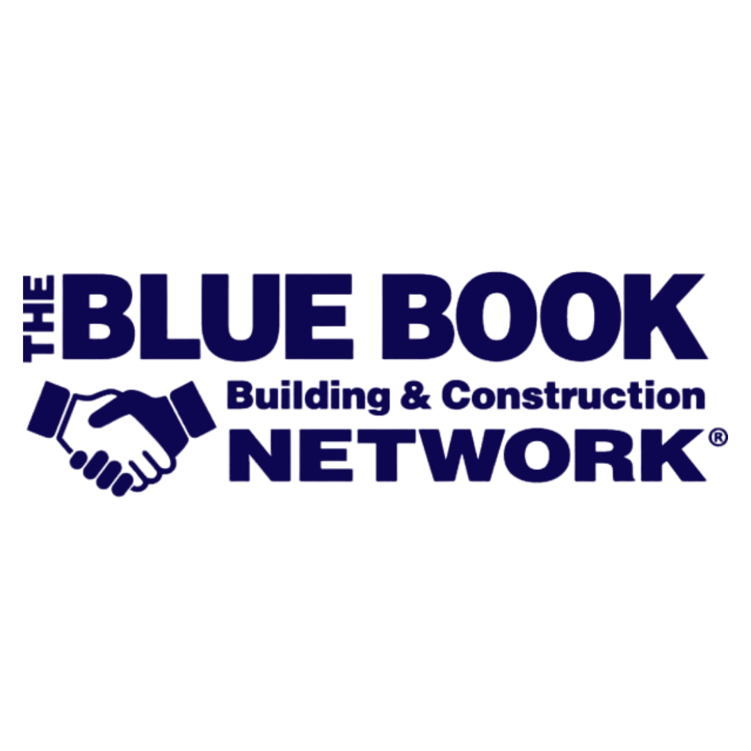The blue book building and construction network logo