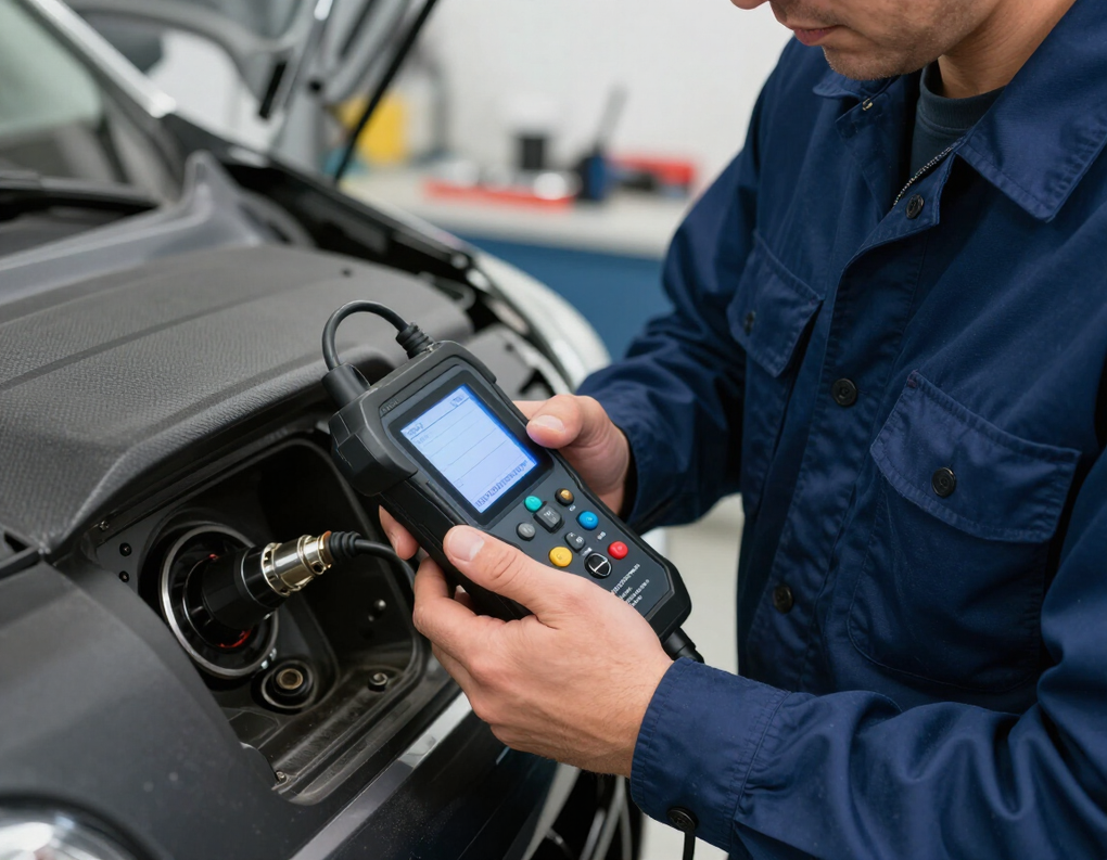 Tecnico certificato con strumentazione diagnostica ufficiale