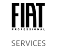 Logo FIAT Professional Services in nero e grigio su sfondo bianco.