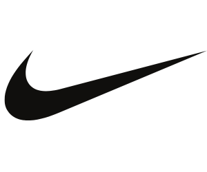 All black nike swoosh logo