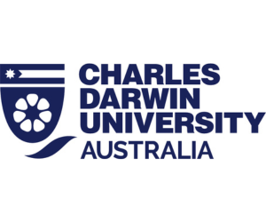 Charles Darwin University logo containing their coat of arms and dark text that reads - Charles Darwin University Australia. 