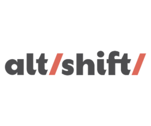Black and red logo that reads Alt/Shit/ the forward slashes are in red.