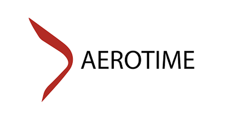 Red and black logo for AeroTime