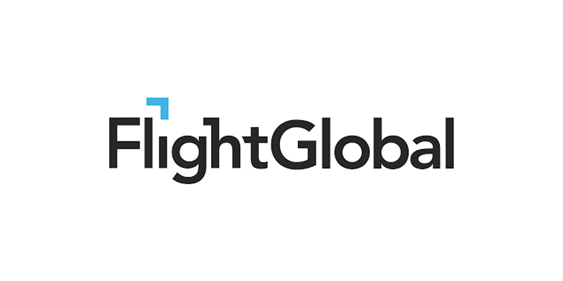 A blue and white logo for Flight Global