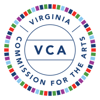 Virginia Commission for the Arts logo with multicolored border and blue VCA text
