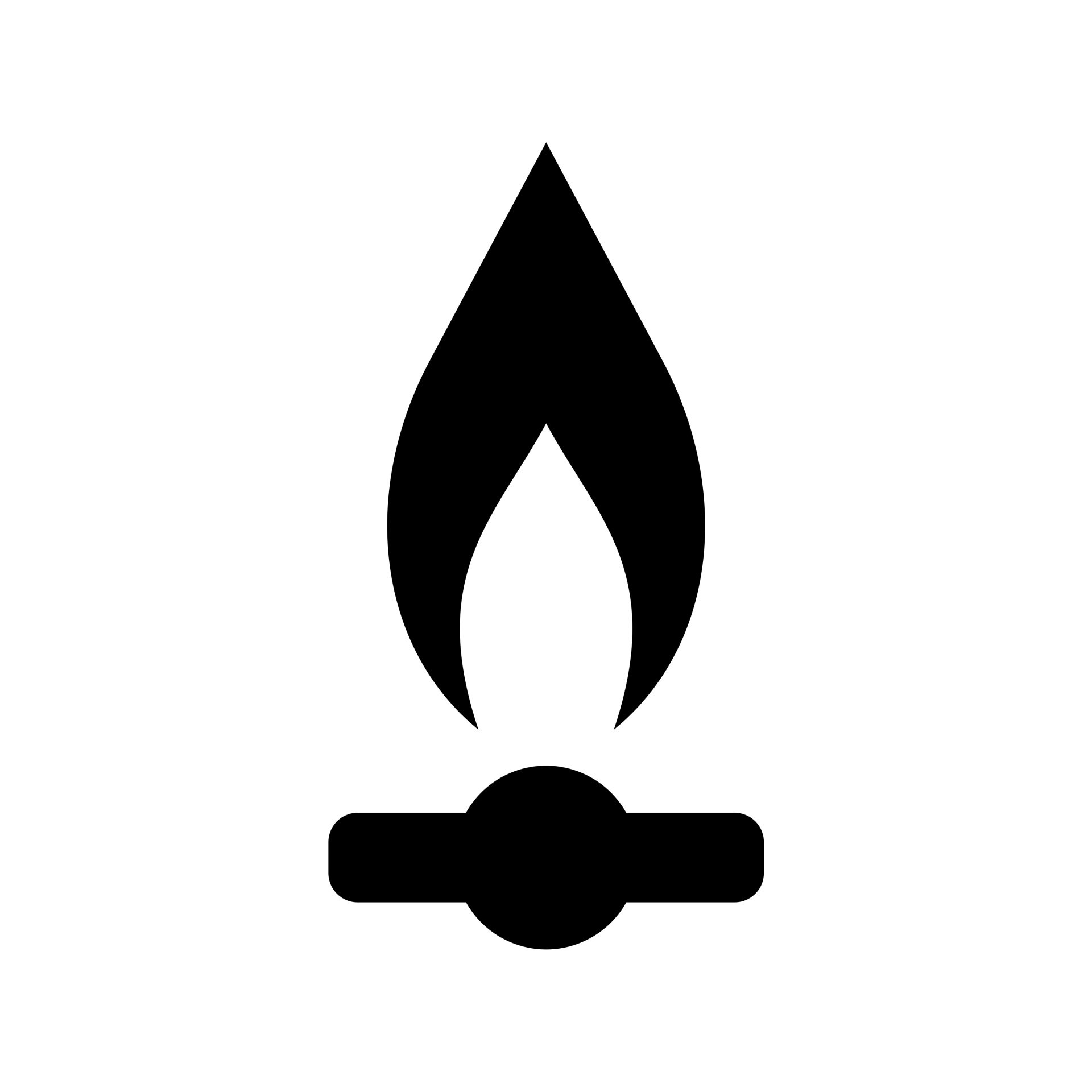 An icon image symbolizing gas, which is one way to heat your water heater