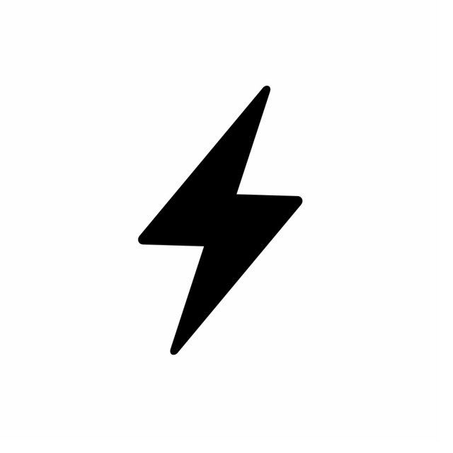 An icon image symbolizing electricity, which is one way to heat your water heater