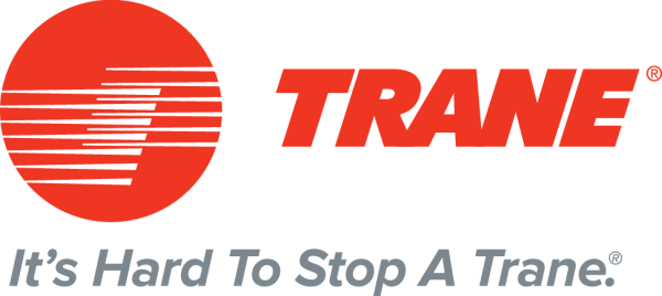 Business logo for Trane® with the tagline, 'It's Hard To Stop A Trane®'