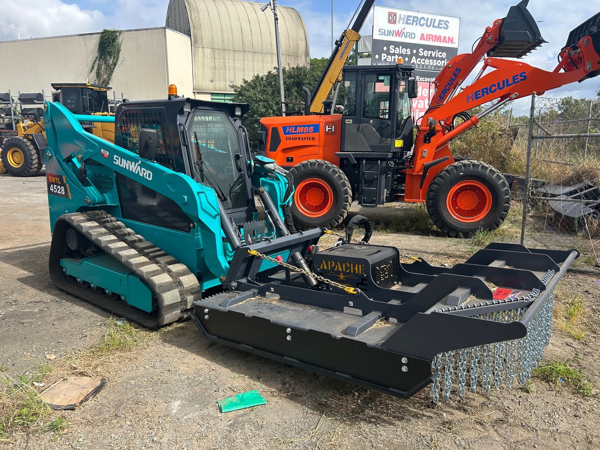 industrial excavator and loader machine