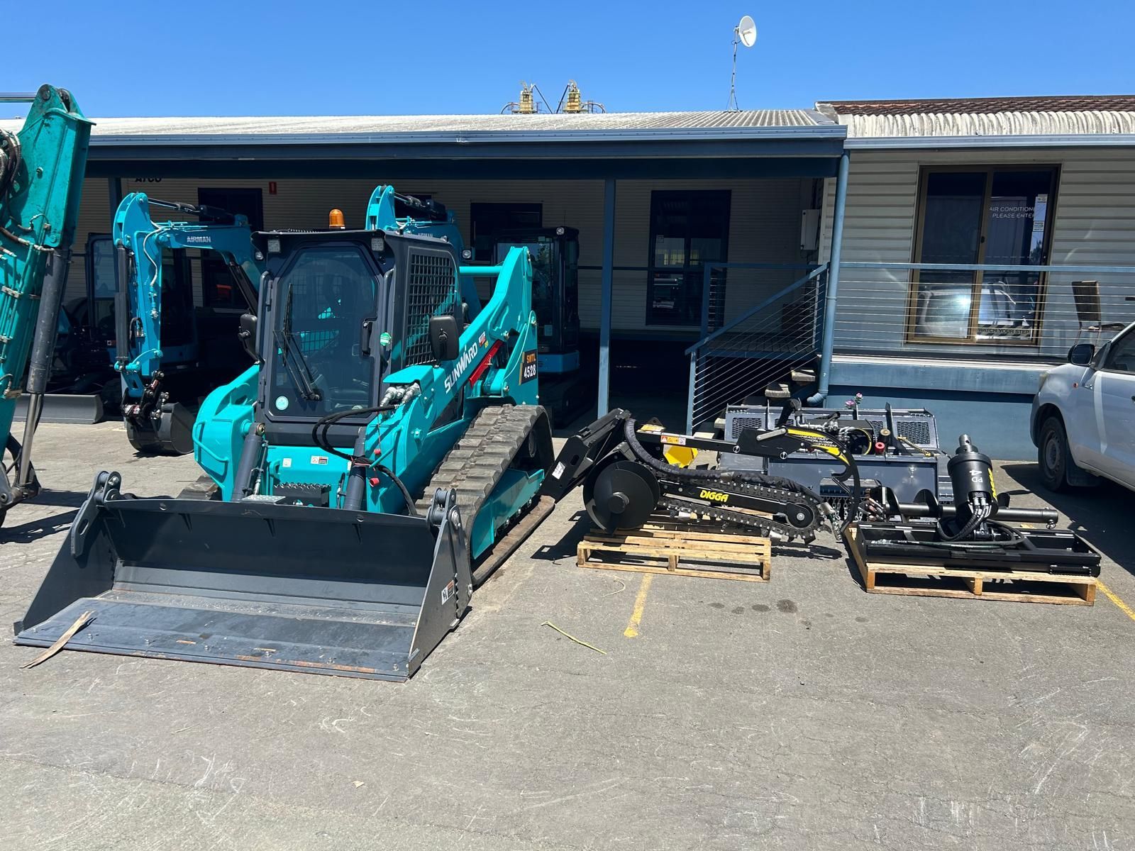 industrial excavator and loader machine