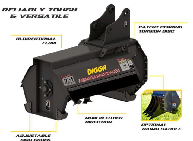 DIGGA Flail Mower for 6T Excavators