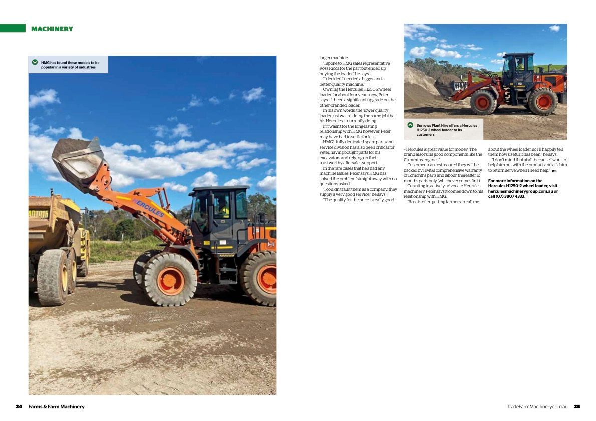 heavy machinery supplier Australia