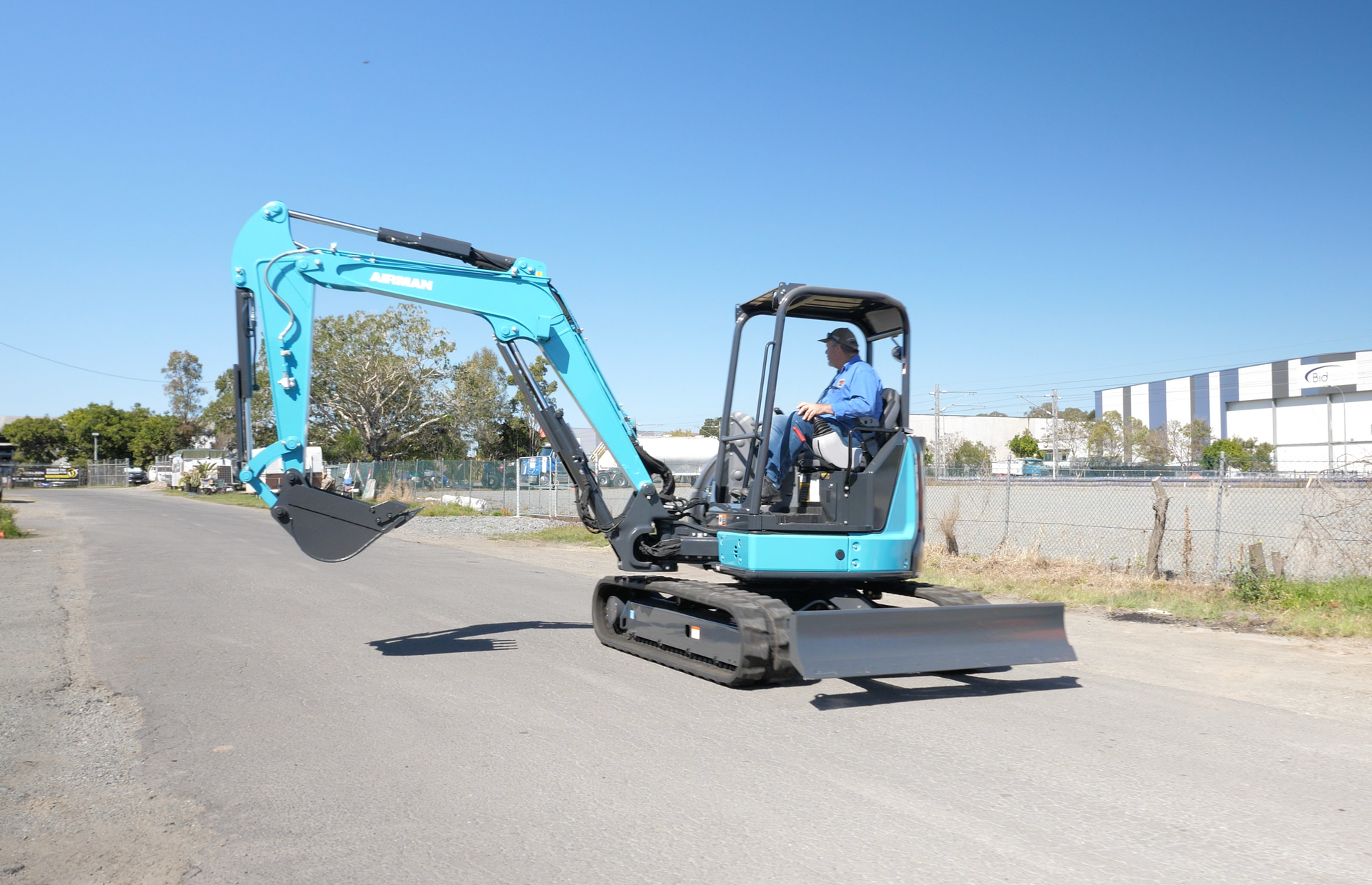 industrial excavator and loader machine