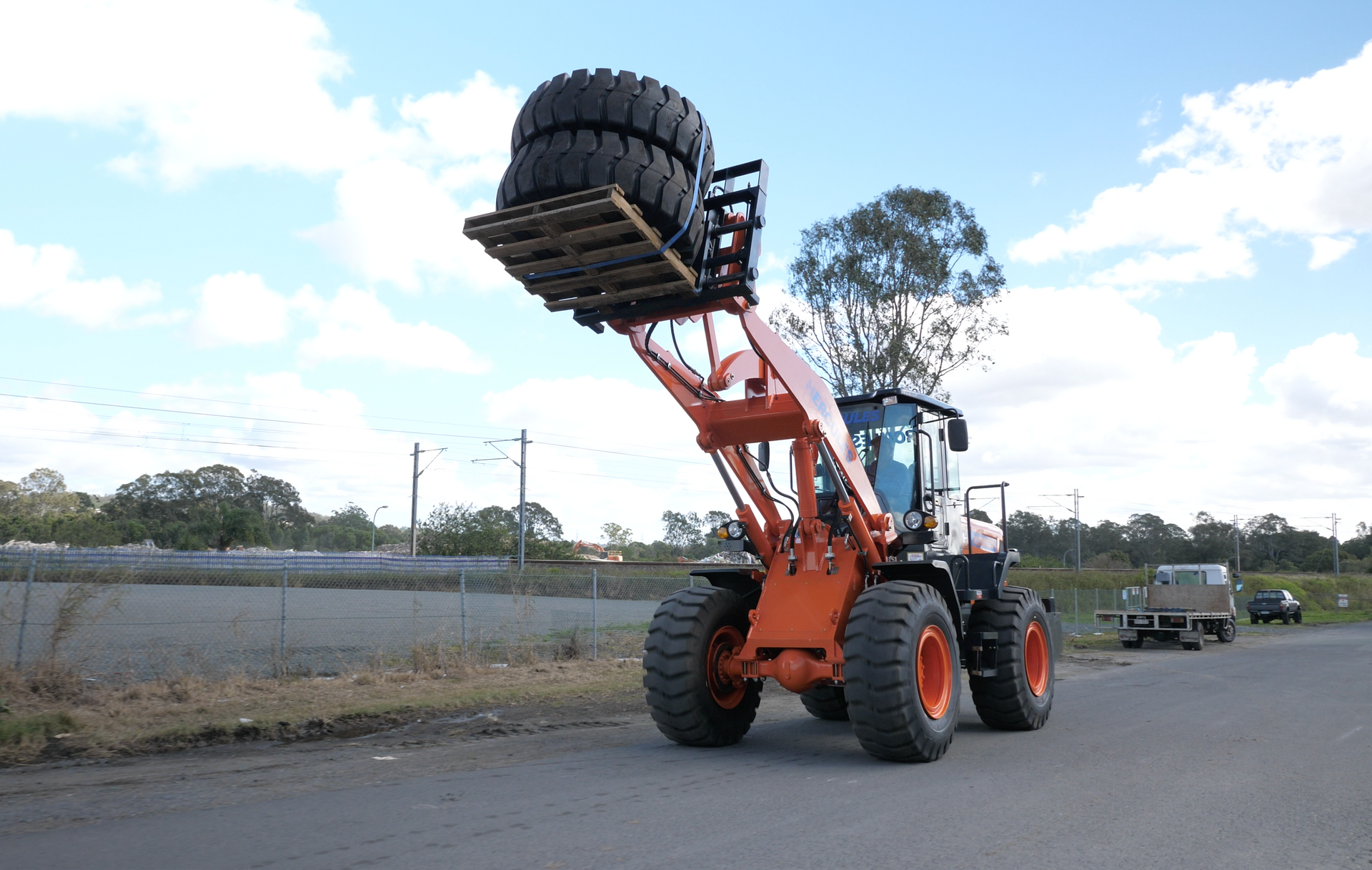 industrial excavator and loader machine