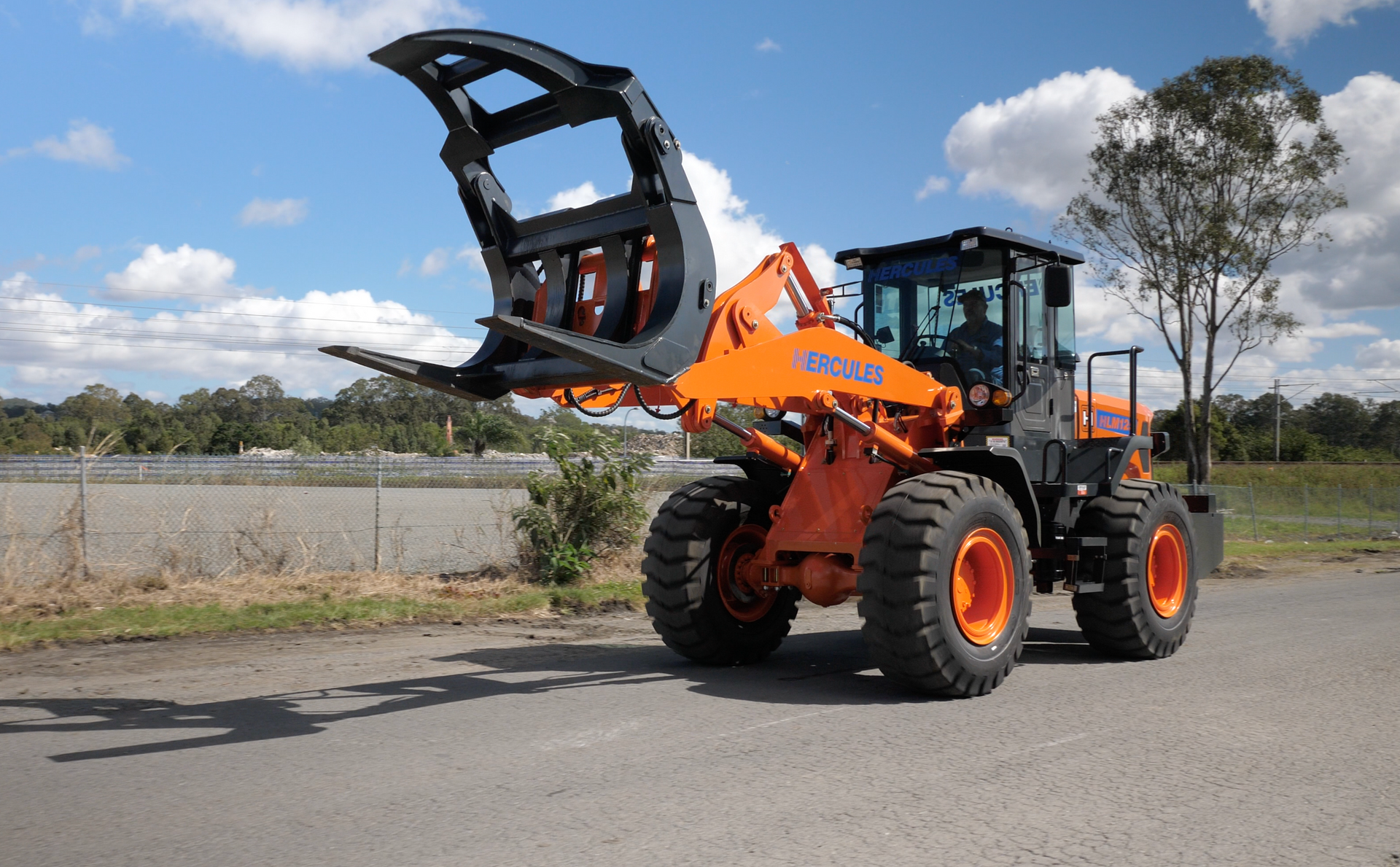 industrial excavator and loader machine