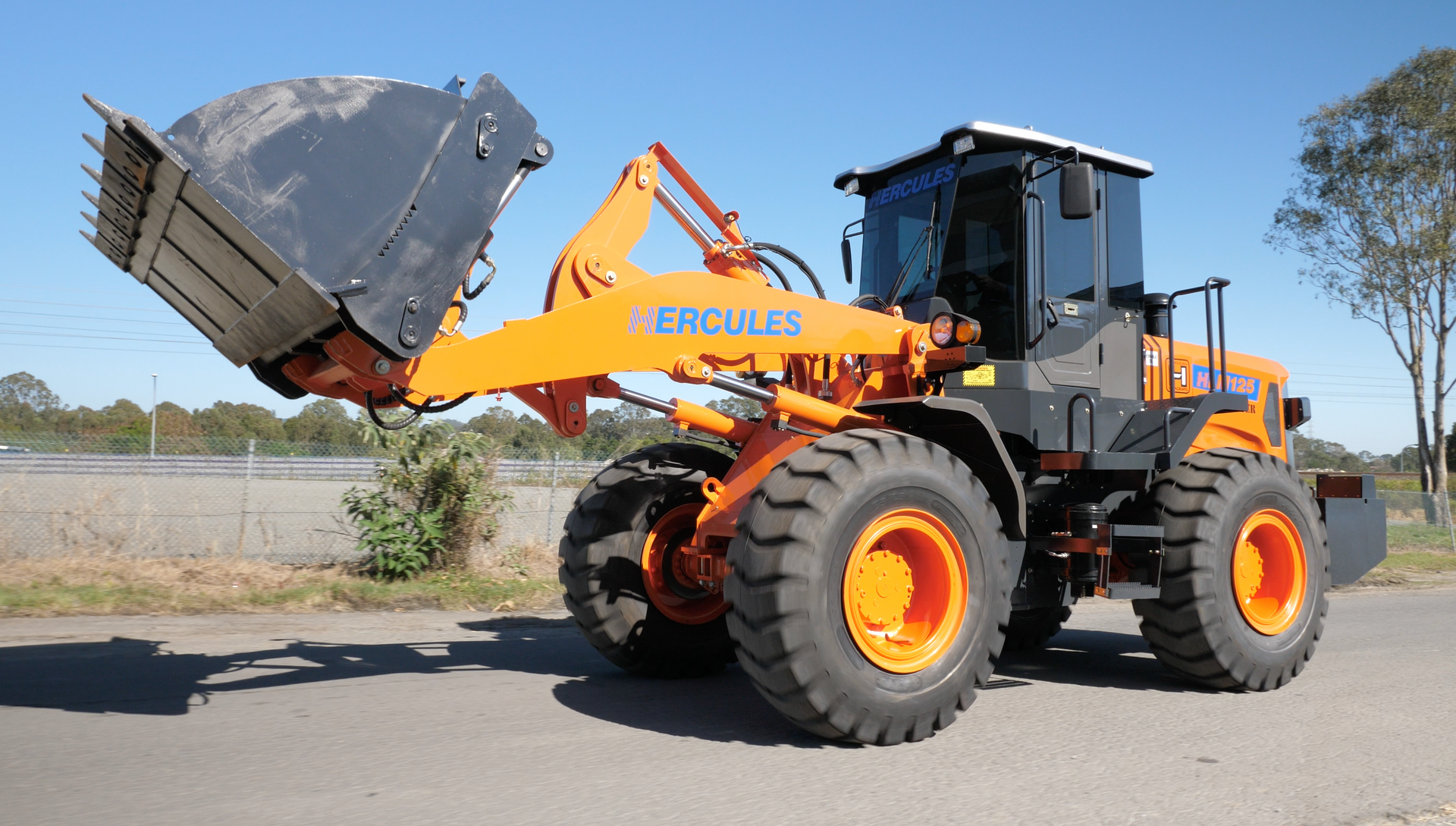 industrial excavator and loader machine