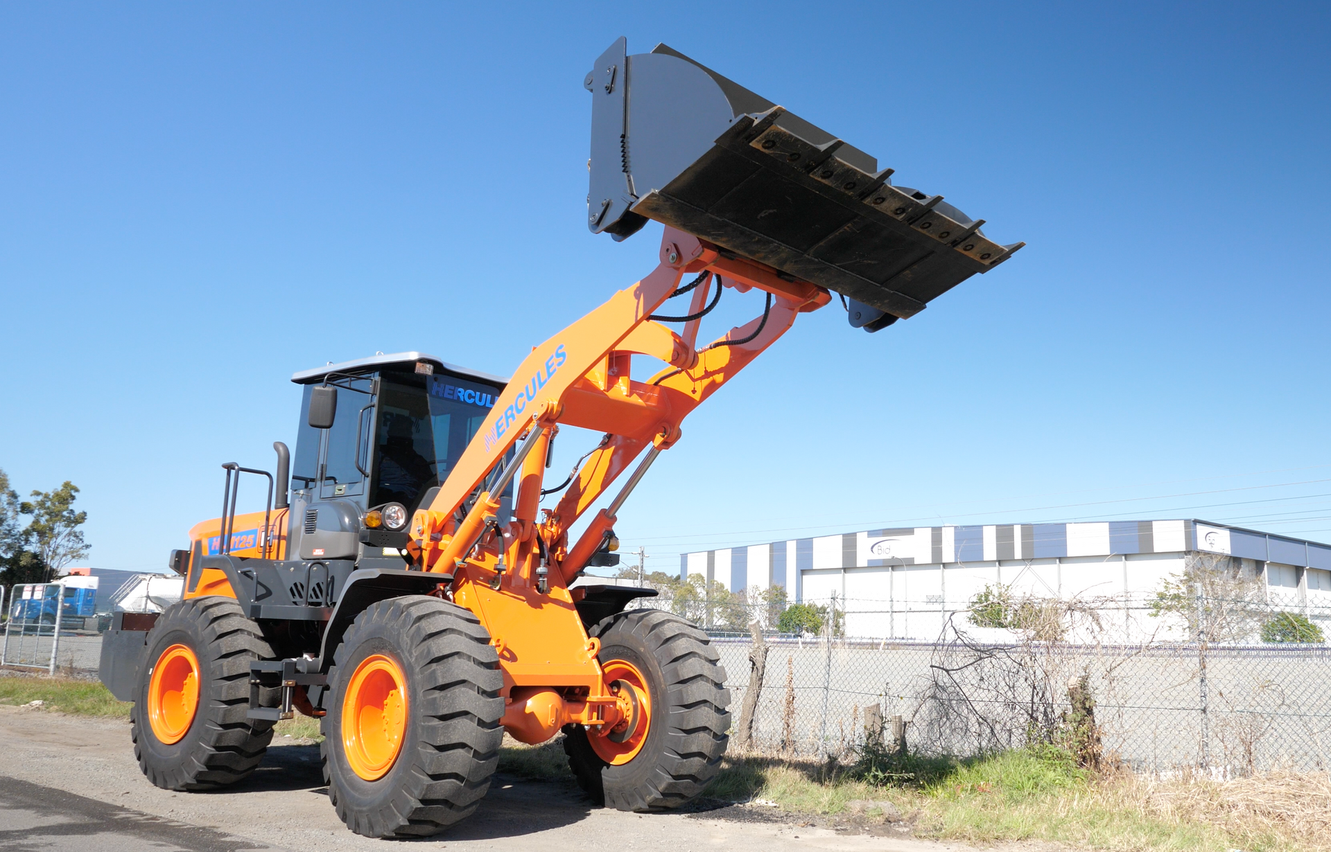 industrial excavator and loader machine