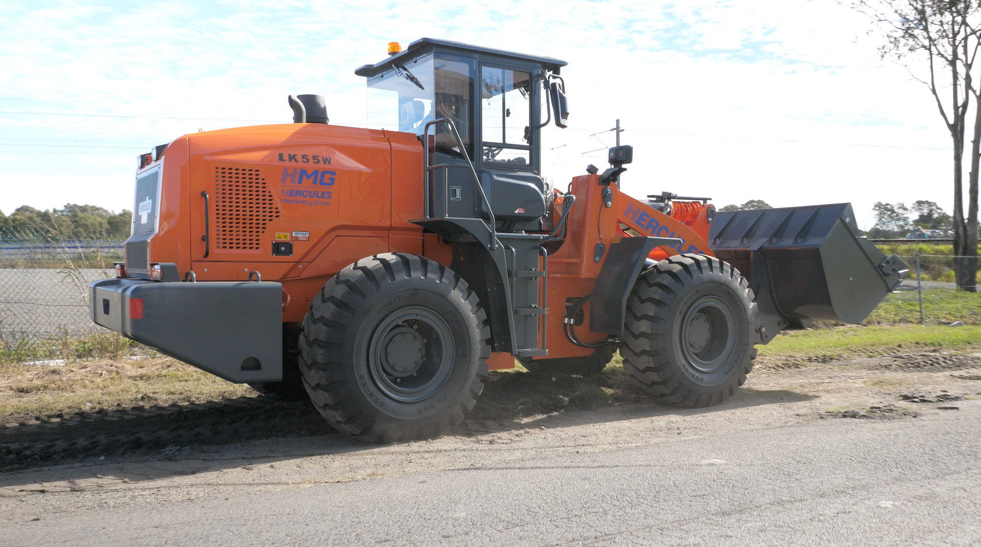 industrial excavator and loader machine