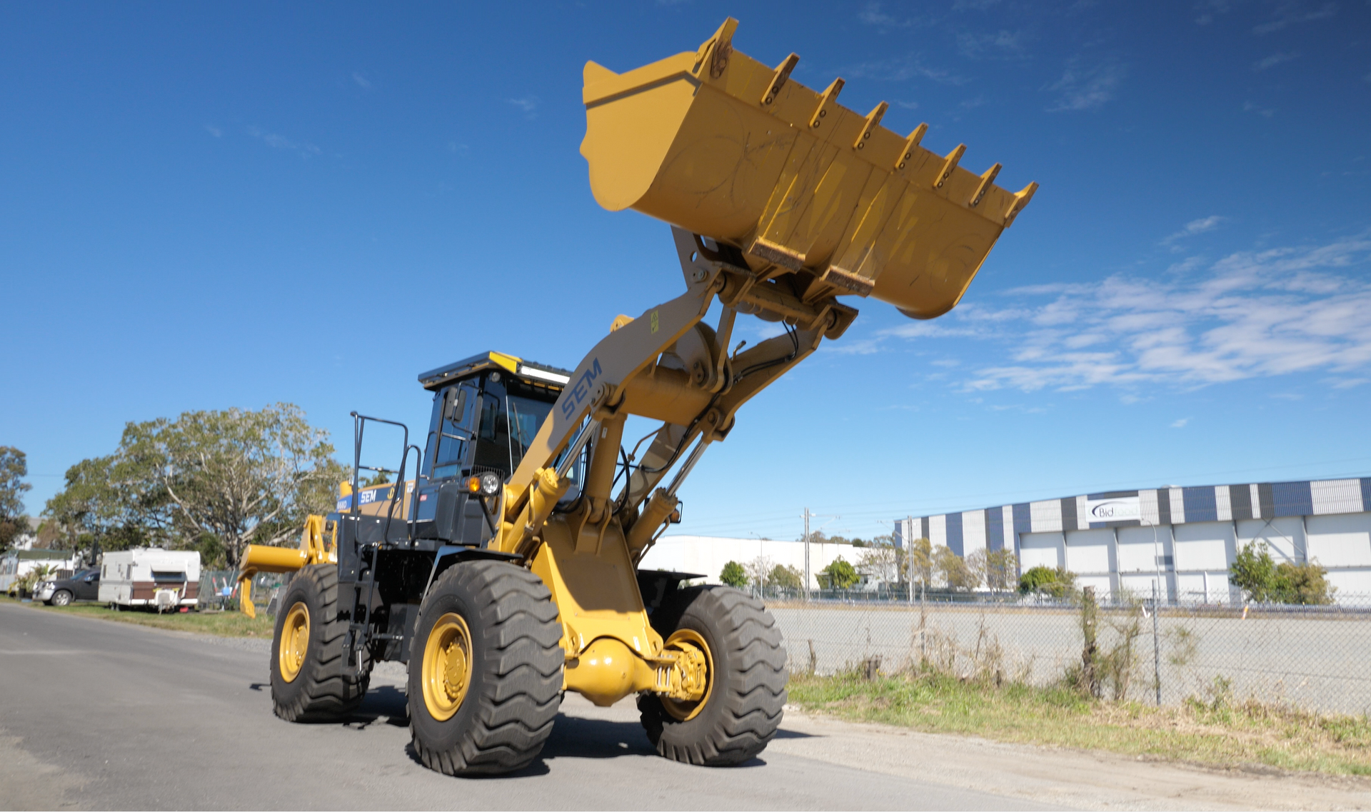 industrial excavator and loader machine