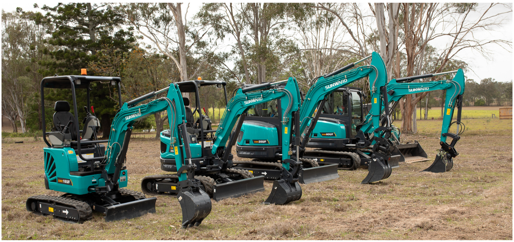 SUNWARD EXCAVATOR RANGE - SWE18UF, SWE90UF, SWE35UF & SWE60UF
