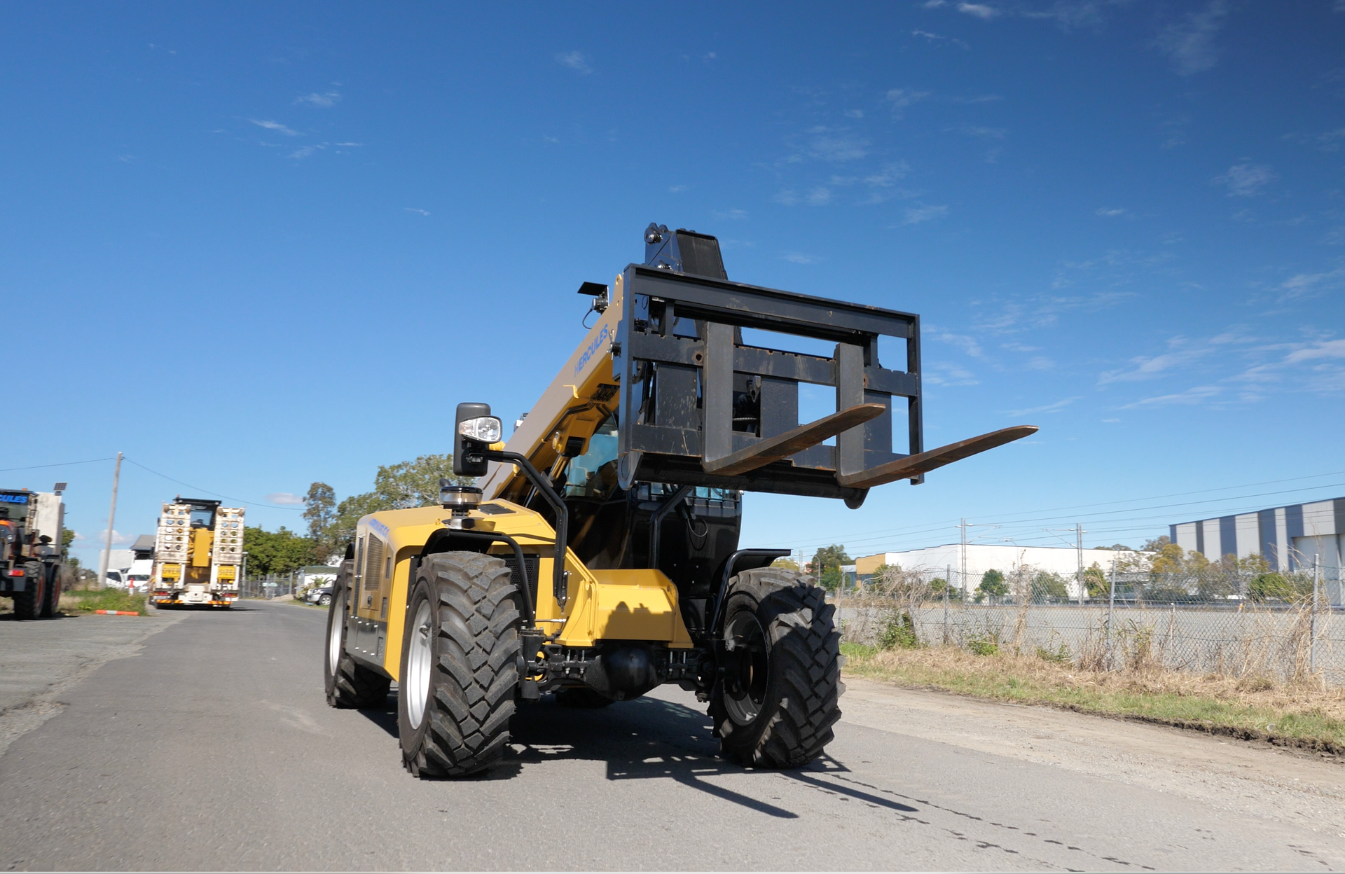 industrial excavator and loader machine