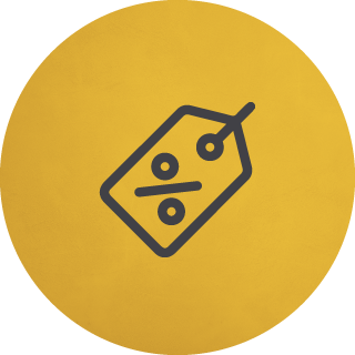 Tag with Percentage Label Icon