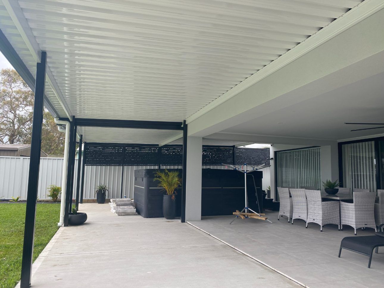 The Roof Of A Building With A Balcony — Newcastle Patio Covers In Wallsend, NSW