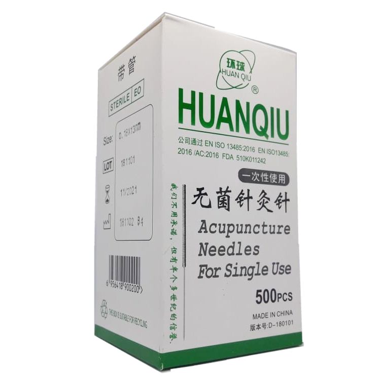 AGUJAS HUANQIU 500u 0.18x13mm PROMOCIÓN 5 CAJAS