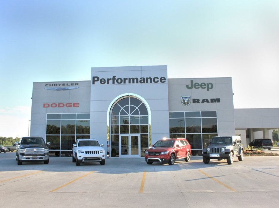 Aerial view of a dealership