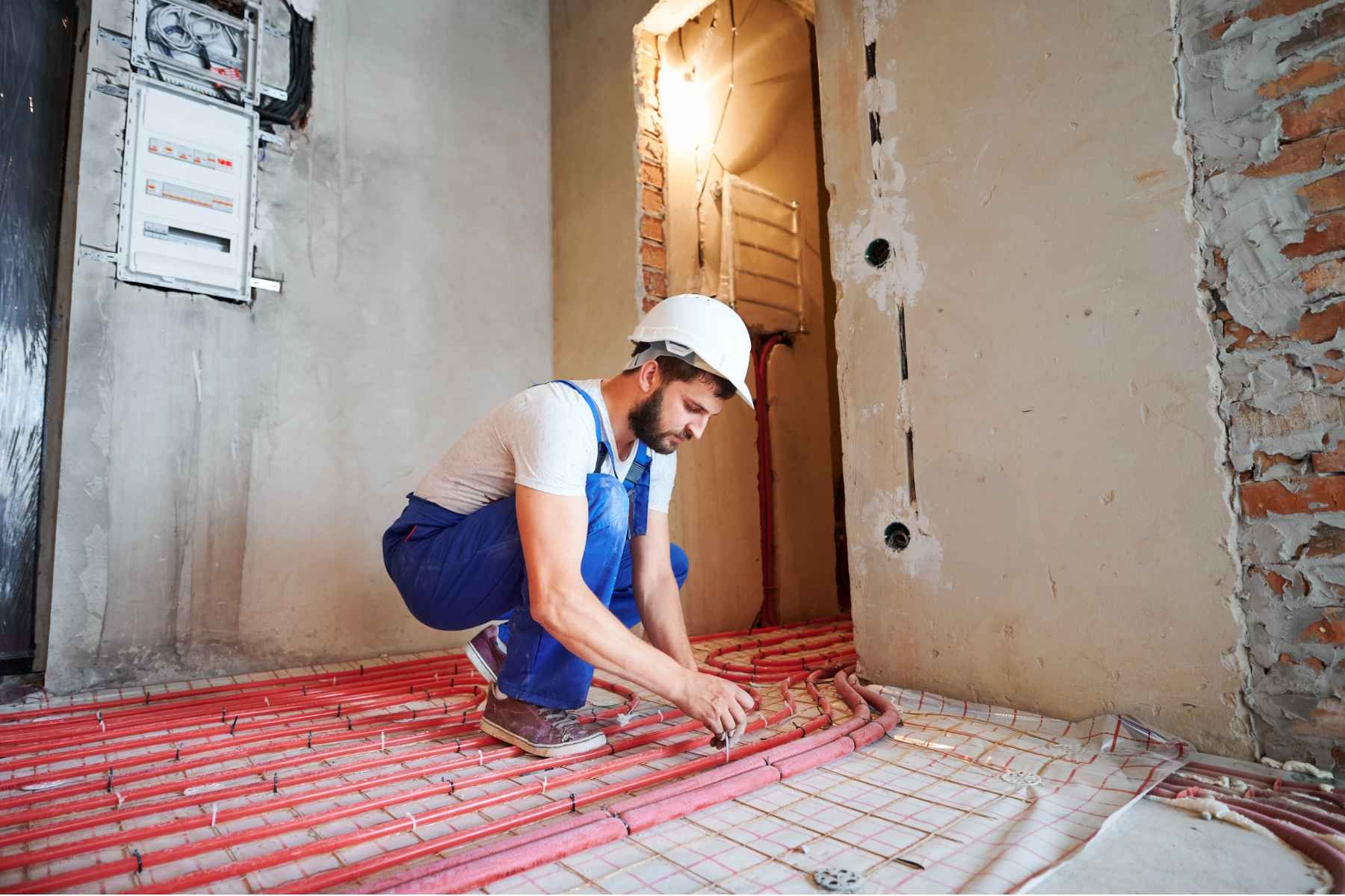 heated floor installation