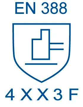 Un escudo azul con las palabras en 388 4x43f.