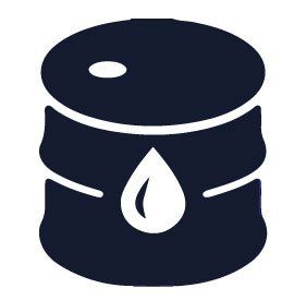 Un barril negro del que sale una gota de aceite.