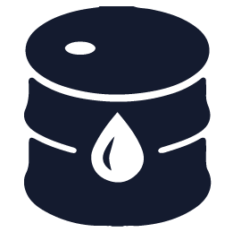 Industria Aceite y Gas Un barril negro con una gota de aceite.