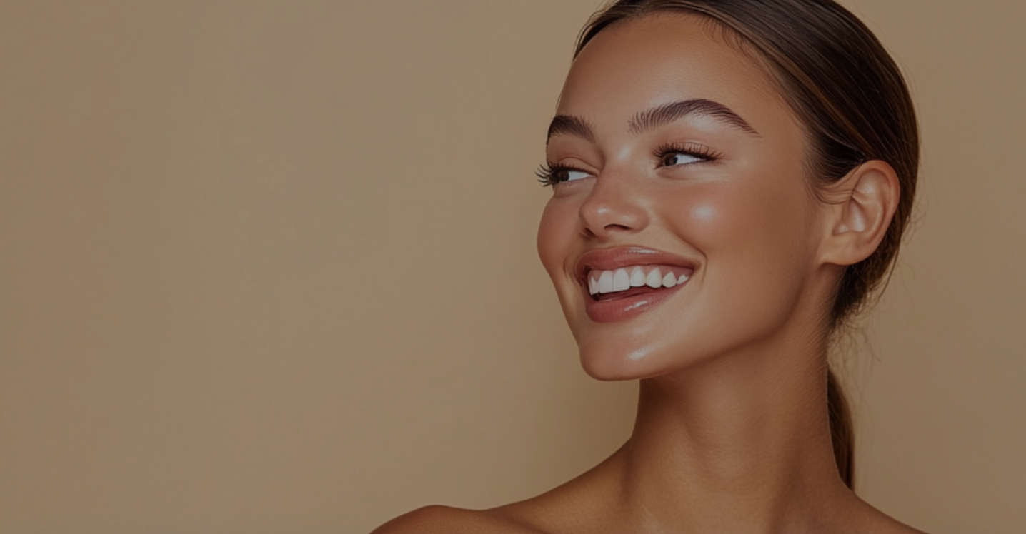 woman holding skincare product