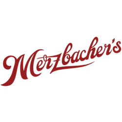 Red Merzbacher’s logo in cursive script on a white background